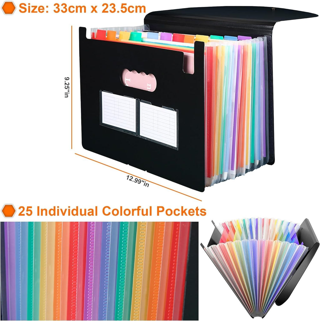 A4 Expanding File Organiser Paper 25 Pocket Expanding A4 Box Document Folder