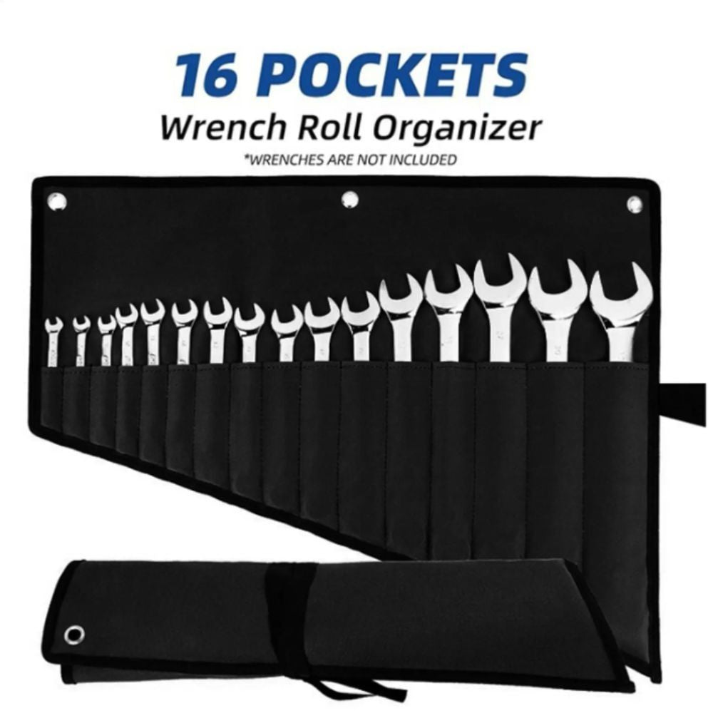 Wrench Organizer Roll Up Heavy-Duty Carrier Holder Wrench Pouch with Straps
