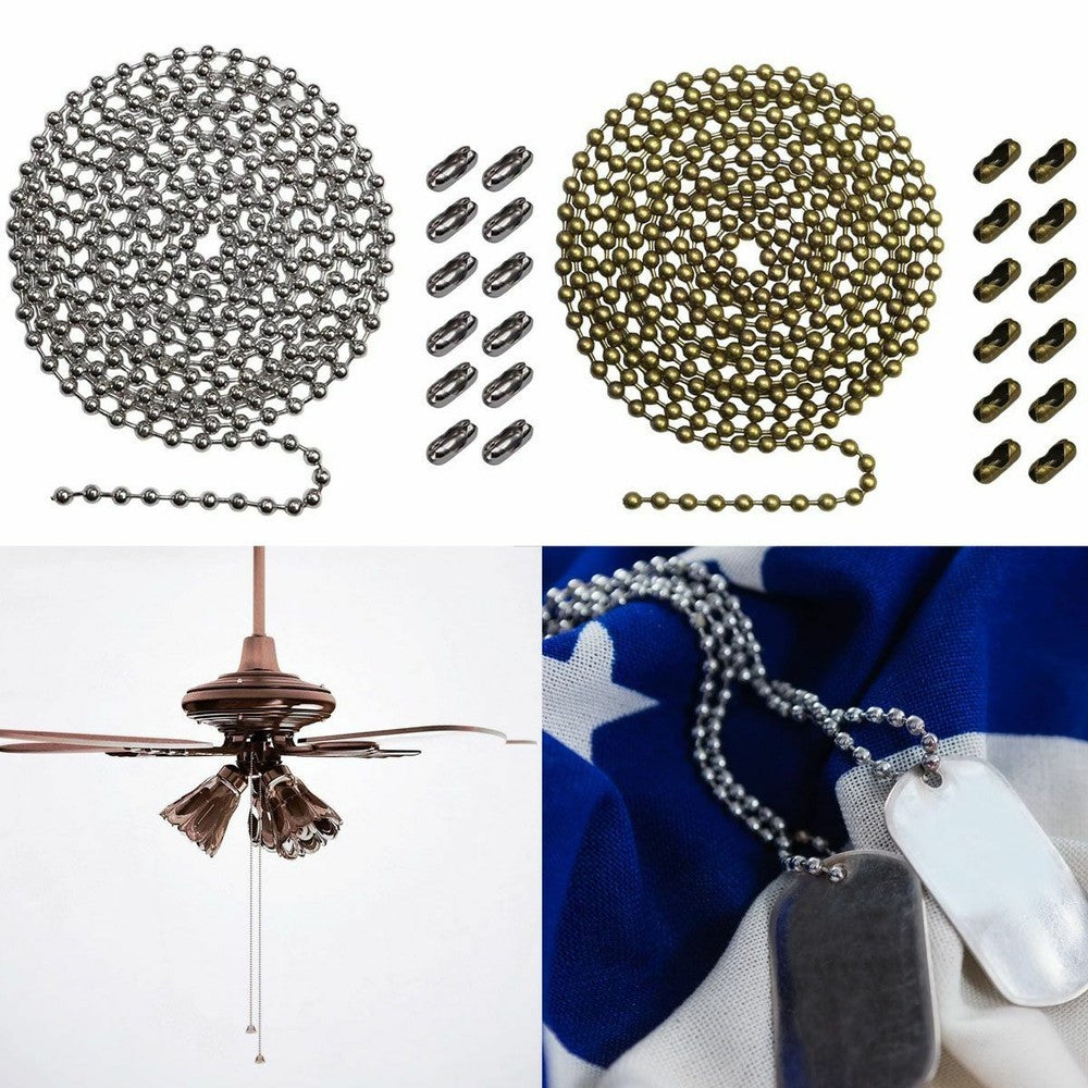 10FT Beaded Chain Ceiling Fan Pull Chain Beaded Extension Light Decor String