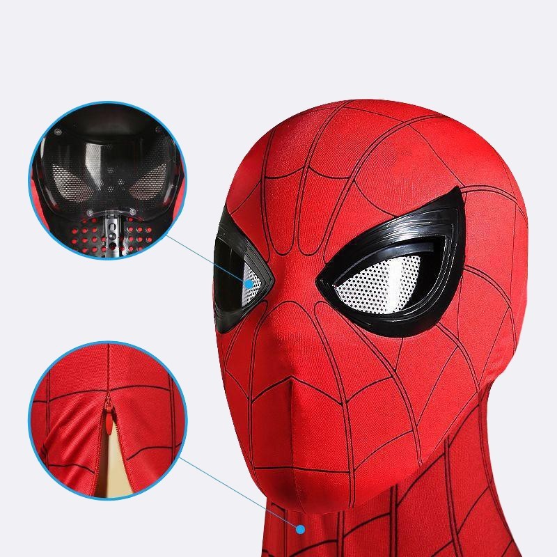 Spiderman Mask with Ring Remote Control Eye Closing Blinking Eyes Helmet Cosplay