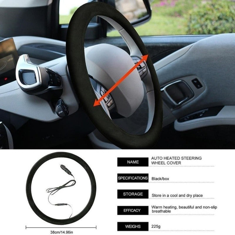 Universal Car Heated Steering Wheel Cover Hand Warming Protector Warmer