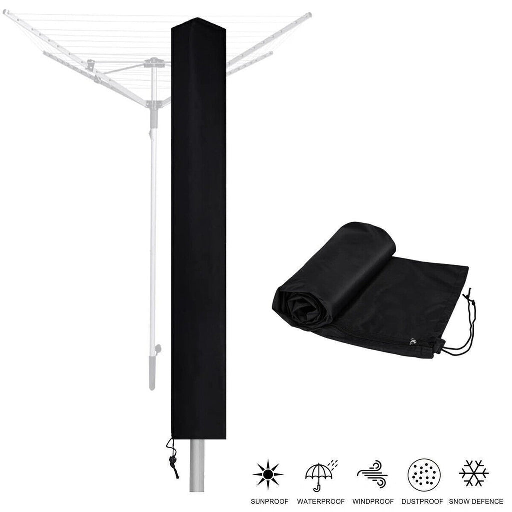 2x Heavy-Duty Waterproof Rotary Washing Line Cover with Zip Airer Protection