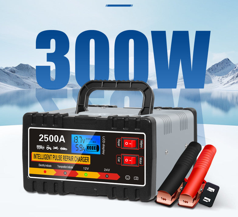Heavy Duty 2500A Automatic 12/24V Car Battery Charger Pulse Trickle Repair
