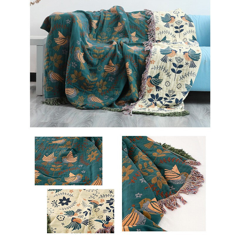 Blanket Nordic Boho Home Decor Green Bohemia Cotton Sofa Chair Cover Throw