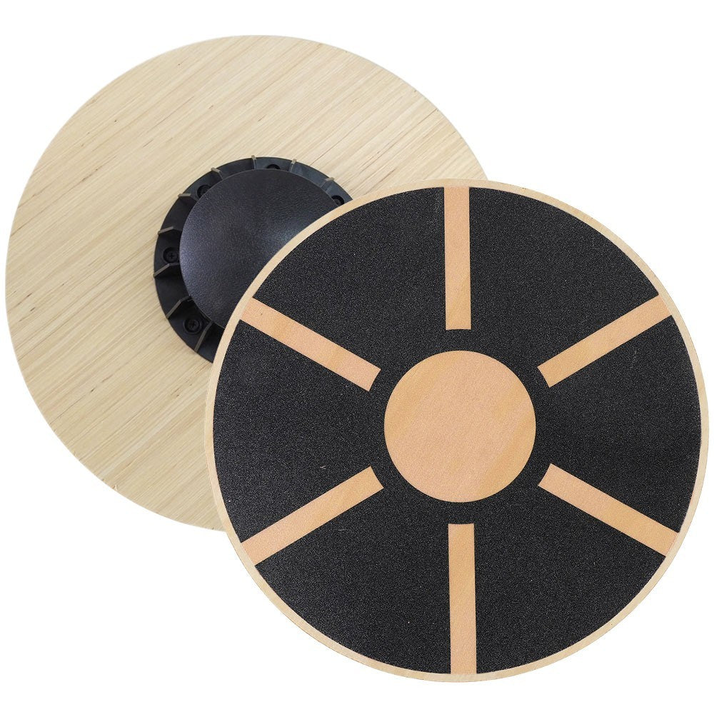Non-Slip Wooden Wobble Board Balance Training Exercise Rehabilitation Fitness UK