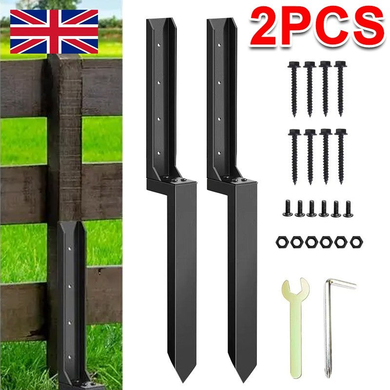 2X Fence Post Repair Kit Heavy Duty Fence Post Anchor Ground Spike Quick Fix uk