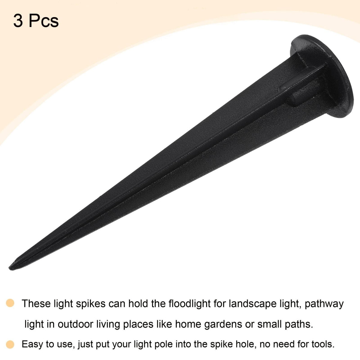 3pcs Floodlight Ground Stake 1.38x6.30Inch Spikes for LED Flood Light Aluminum