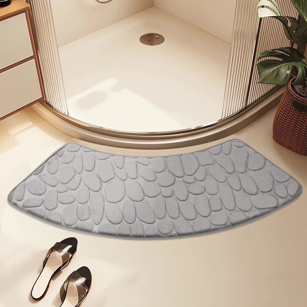 Non-slip Floor Toilet Mat Bathroom Mat Curve Foot Mat Carpet Curved Bath Mat