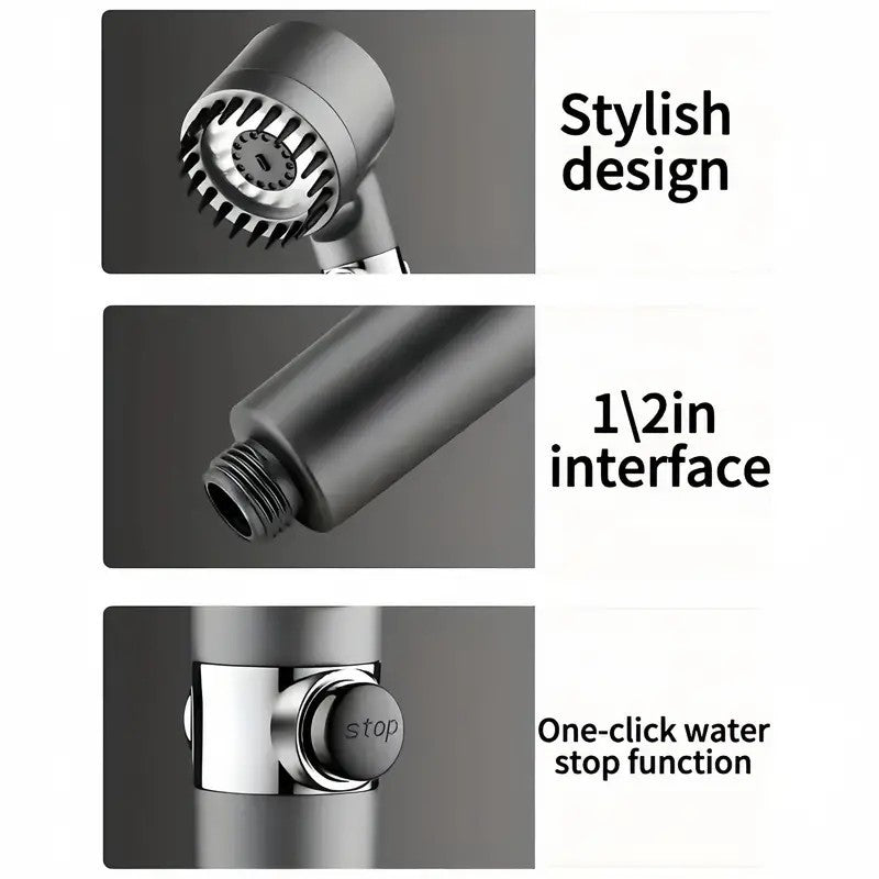 3 Modes Shower Head with Filter High Pressure Water Saving Massage Scalp