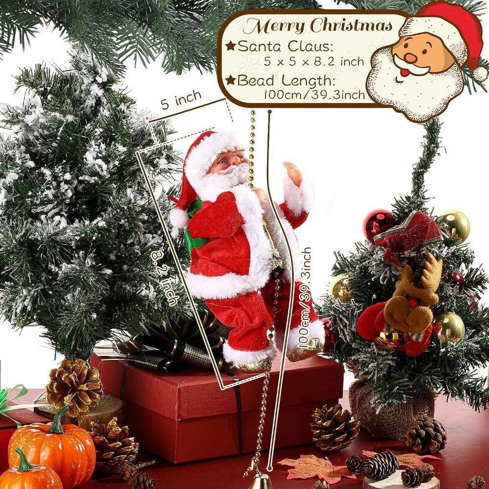 Christmas Electric Santa Claus Climbing Ladder Doll Music Xmas Music Decor Party