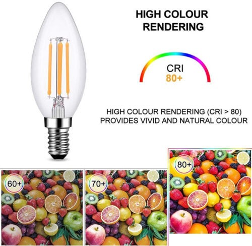 C35 filament small Edison screw bulb  4W 6x E14 non-dimmable LED candle bulb