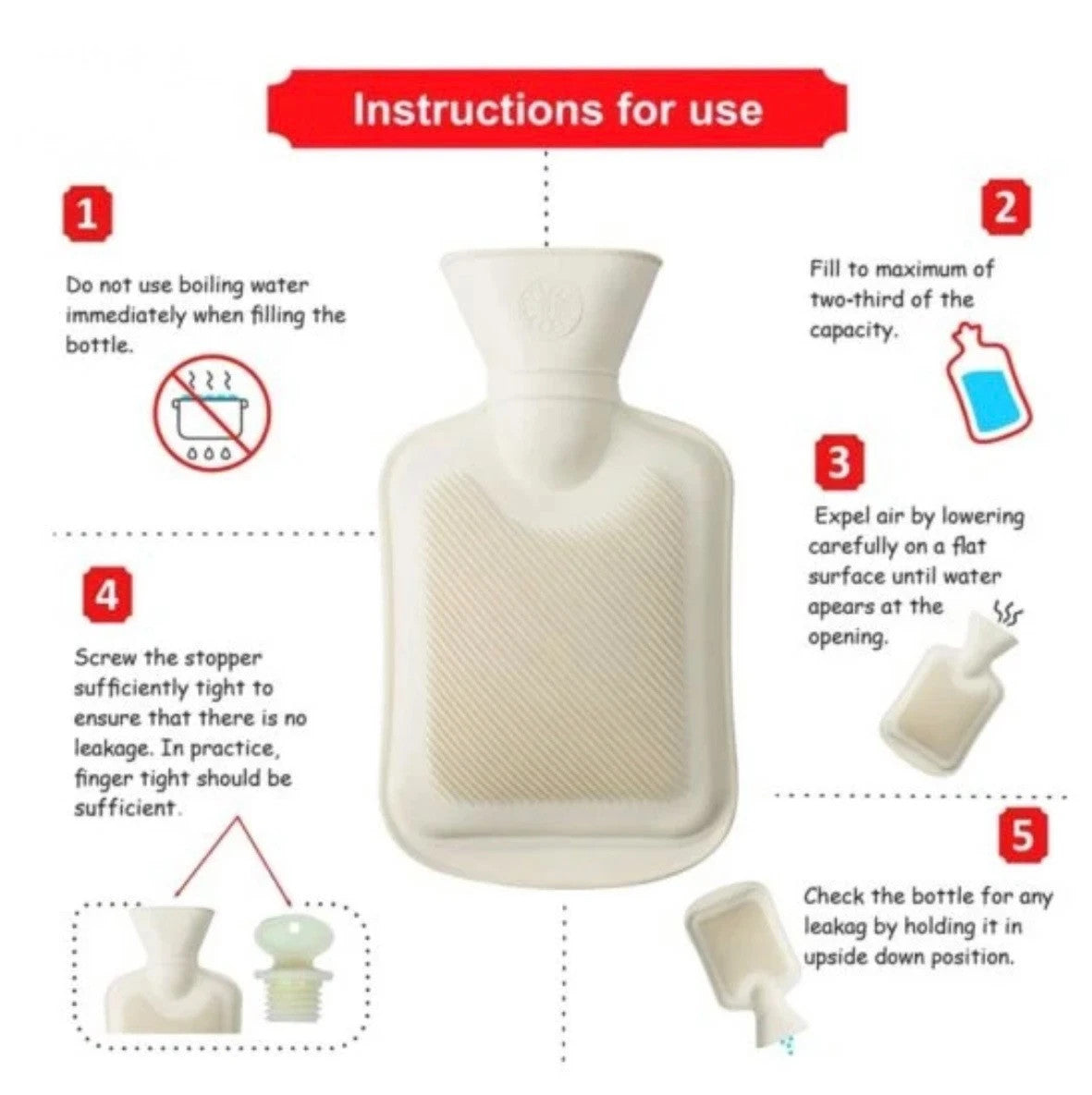 Large 2L Natural Rubber Hot Water Bottle With Warm Faux Fur Fleece Knitted Cover