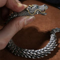Men's Copper/Silver-plated Dragon Head Bracelet – Retro Gothic Viking Style