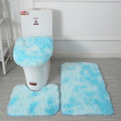 3-Piece Bathroom Bath Mat Contour Rug Set with Toilet Lid Cover #6