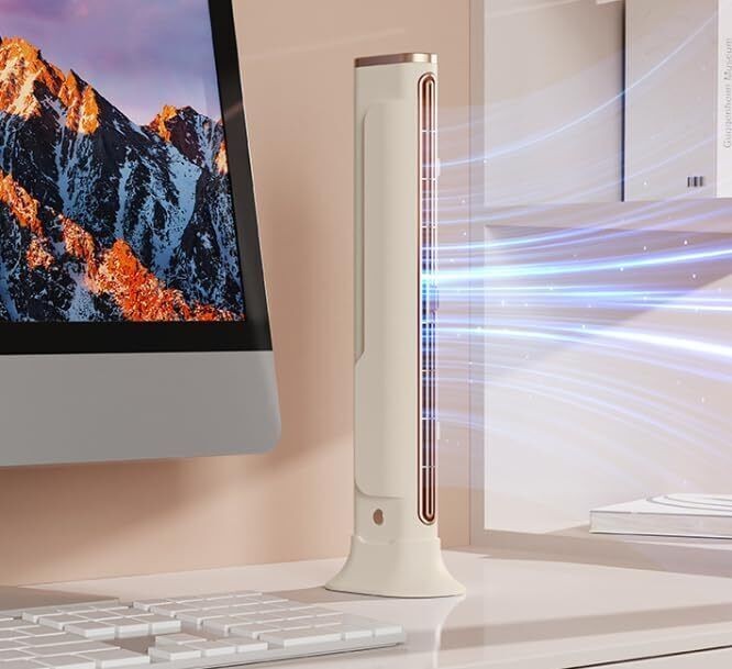 Bladeless Tower Fan USB Charging Dualuse (Vertical/Horizontal) Wind Circulation