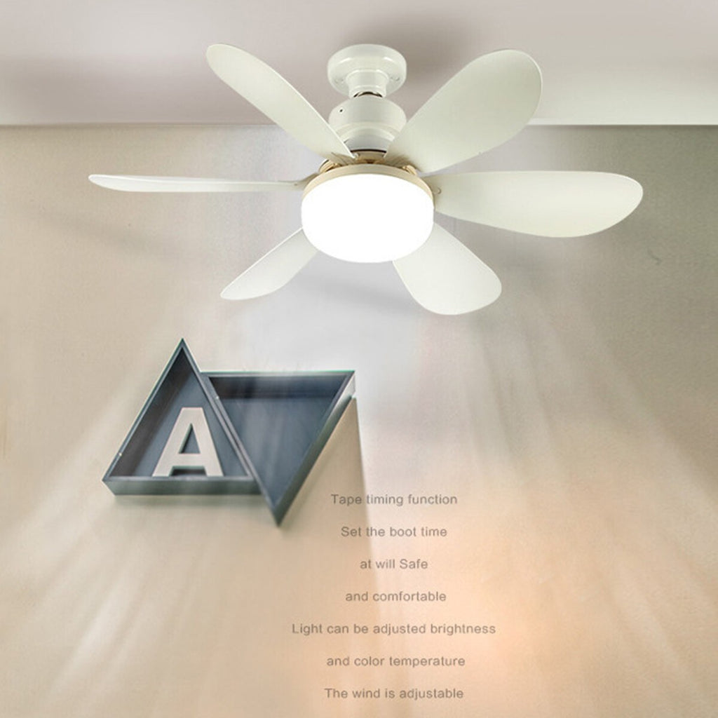 Modern Led Ceiling Fan with Light Dimmable E27 Bedroom Living Room Fan Lamp