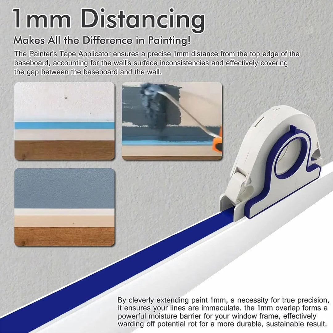 Masking Paint Tape Applicator Set, 25mm Width Blue Painter Tape Dispenser Tool