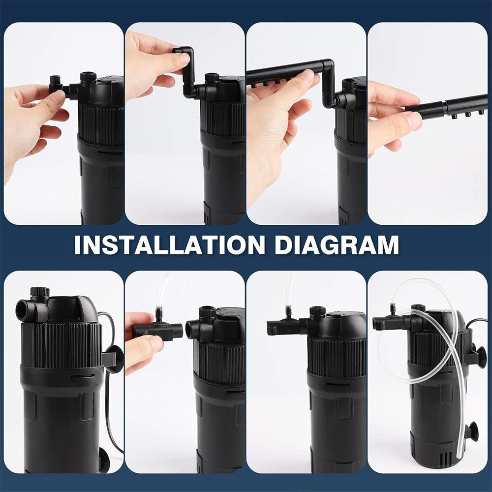 5 in 1 Aquarium Fish Tank Filter Clarifier Pump Internal Purifier UV Steriliser