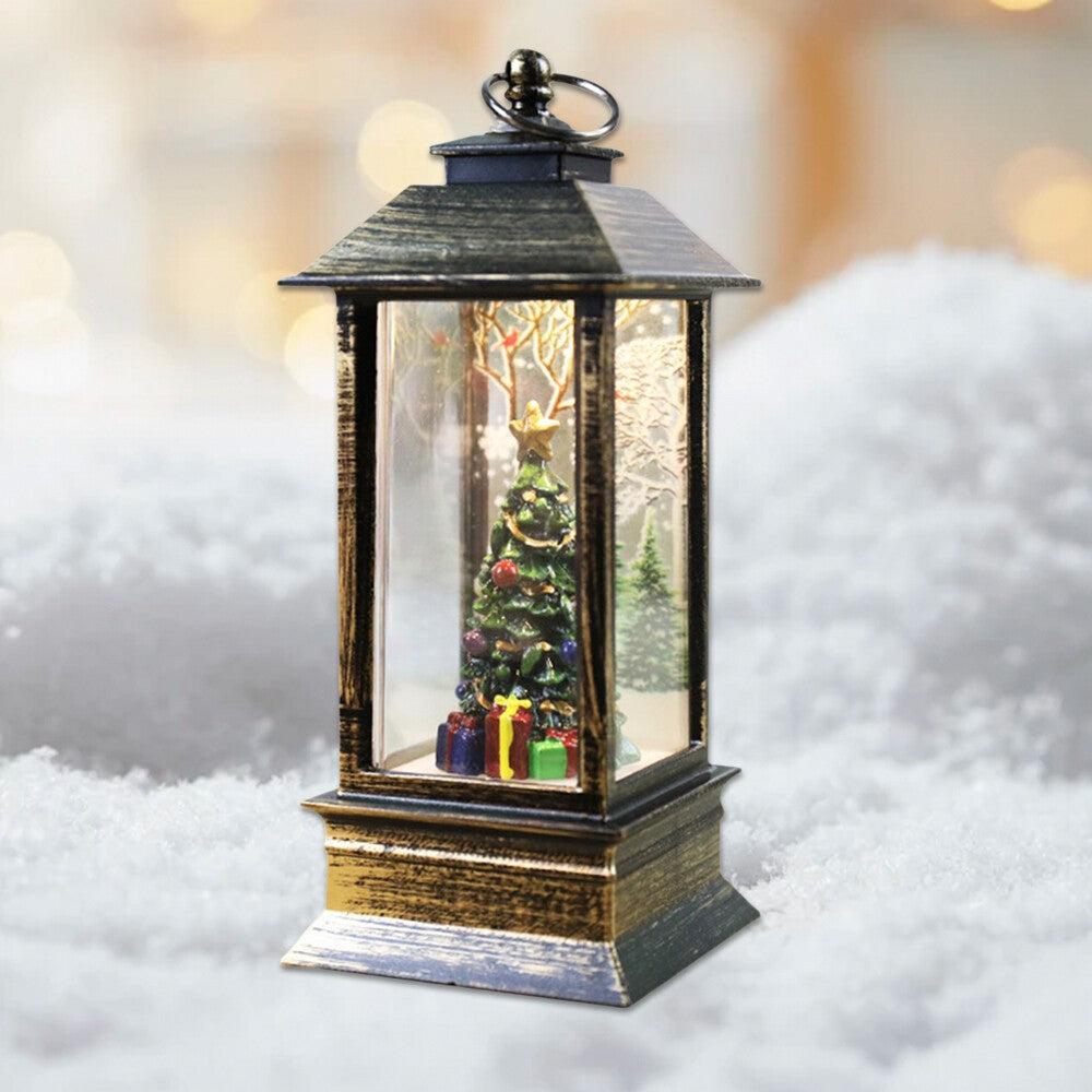 Christmas Snow Globe Lantern LED Light Santa Hanging Night Lamp UK