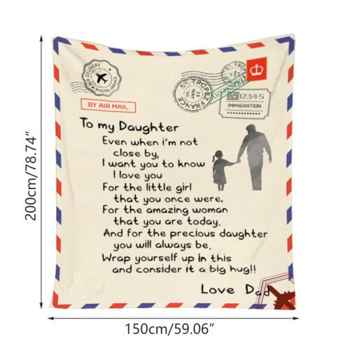 Letter Fleece Blanket To My Daughter Dad Mom Plush Personalized Christmas Gifts