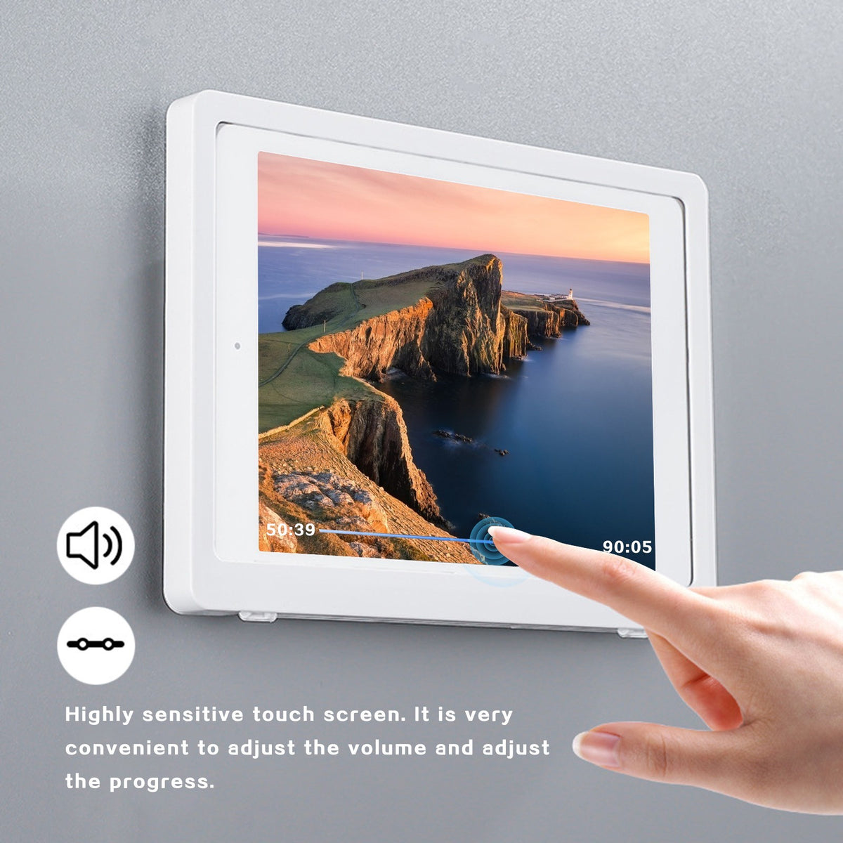 White Rotatable Waterproof Tablet Wall Mount Box