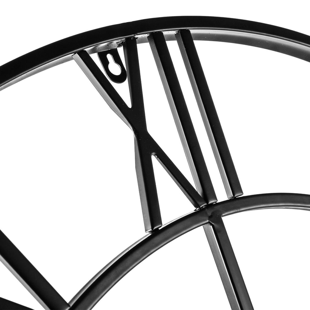 Large Outdoor Garden Wall Clock 40cm Big Open Face Metal Roman Numerals Giant