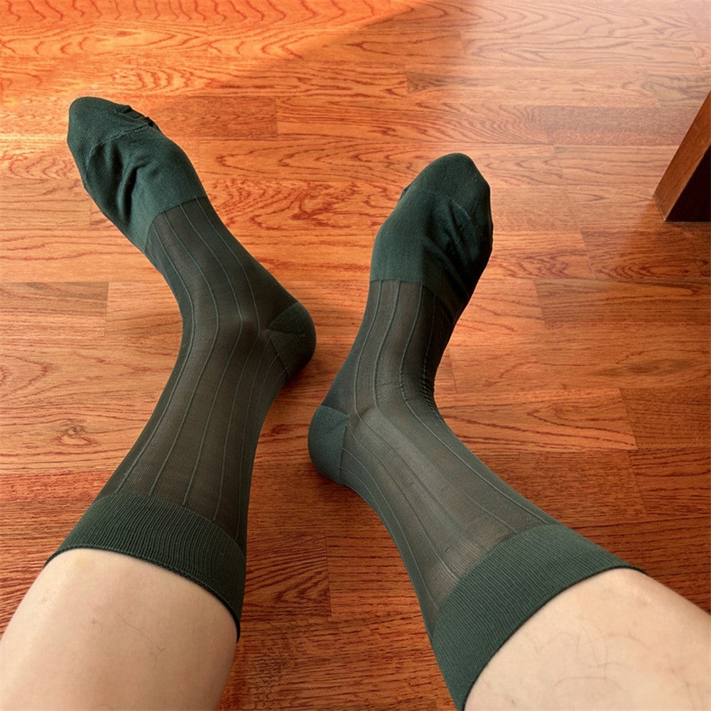 Men's Ultra Thin Sheer Socks 80% Polyamide 20% Spandex for Formal Dress Wear