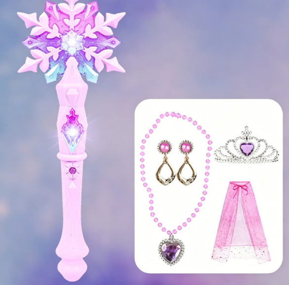 *Princess* Snowflake Glow Wand Light Up Stick For Kids Birthday Halloween Party