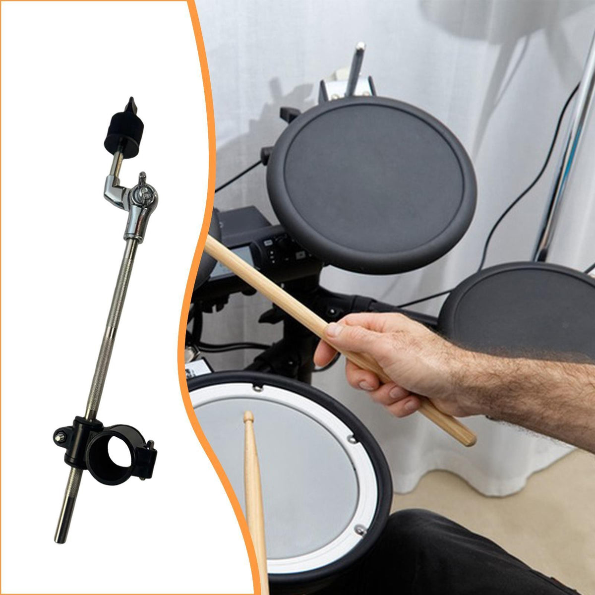 Electronic Drum Cymbal Stand Attachment Adjustable Arm Mount for Percussion