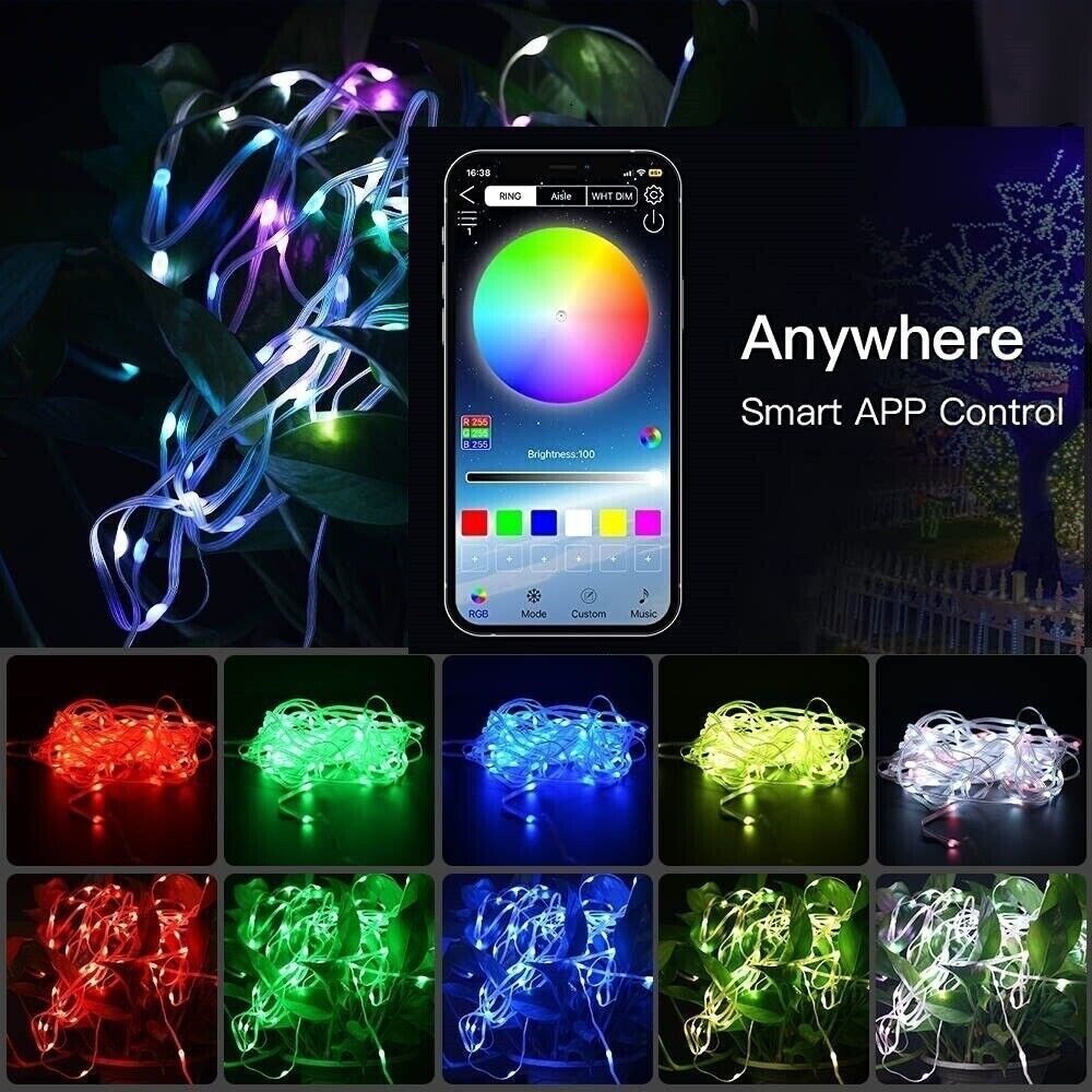 10M Led Flagpole Light String Bulbs USB, Remote or App or Voice Controlled .