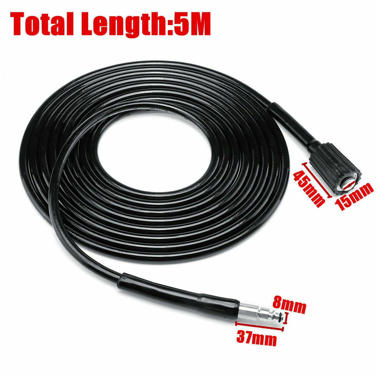 5M Quick Connect High Pressure Washing Hose Fit Black Decker PW1600 PW1700 Washe