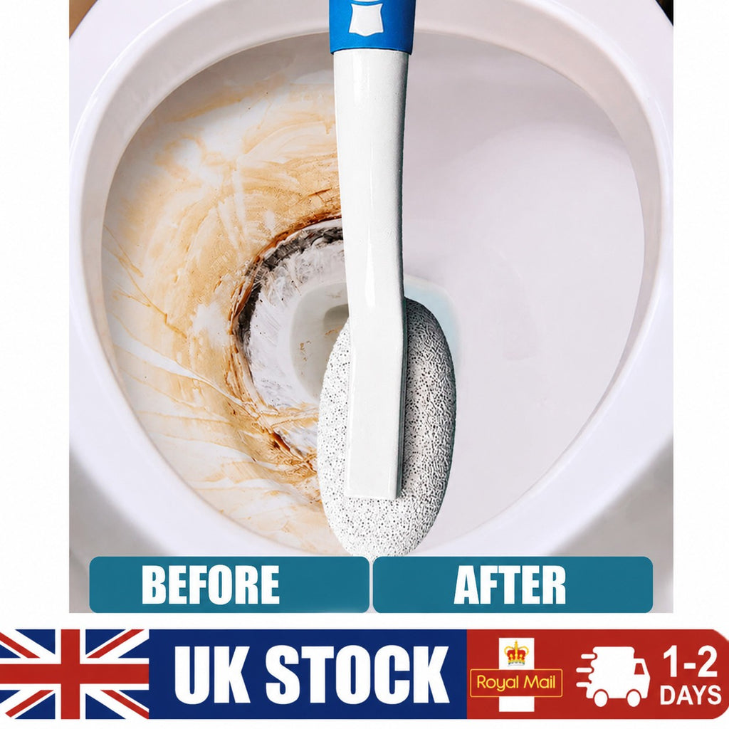 Pumice Stone with Handle Cleaning Brush Hard Water Toilet-Bowl Remover Cleaner