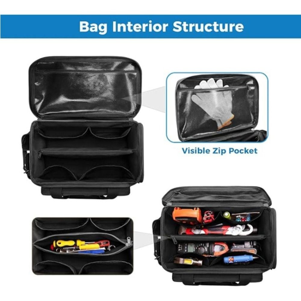Black Tool Bag with Anti-friction Bottom Tactical Hand Tool Storage Bag UK