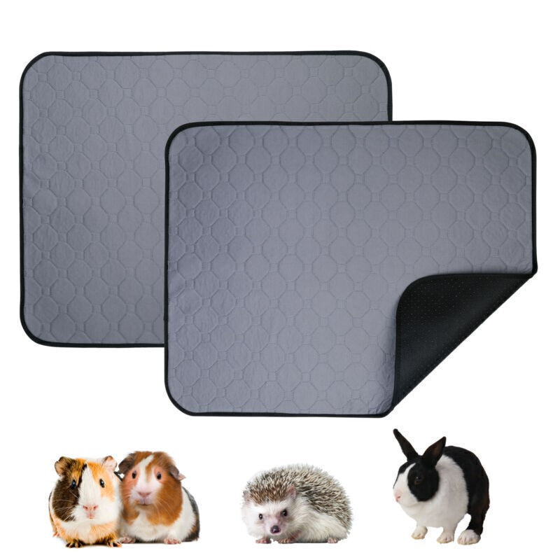 2Pcs Washable Non-Slip Guinea Pig Cage Liner–Reusable Pet Bed Pad for Animals