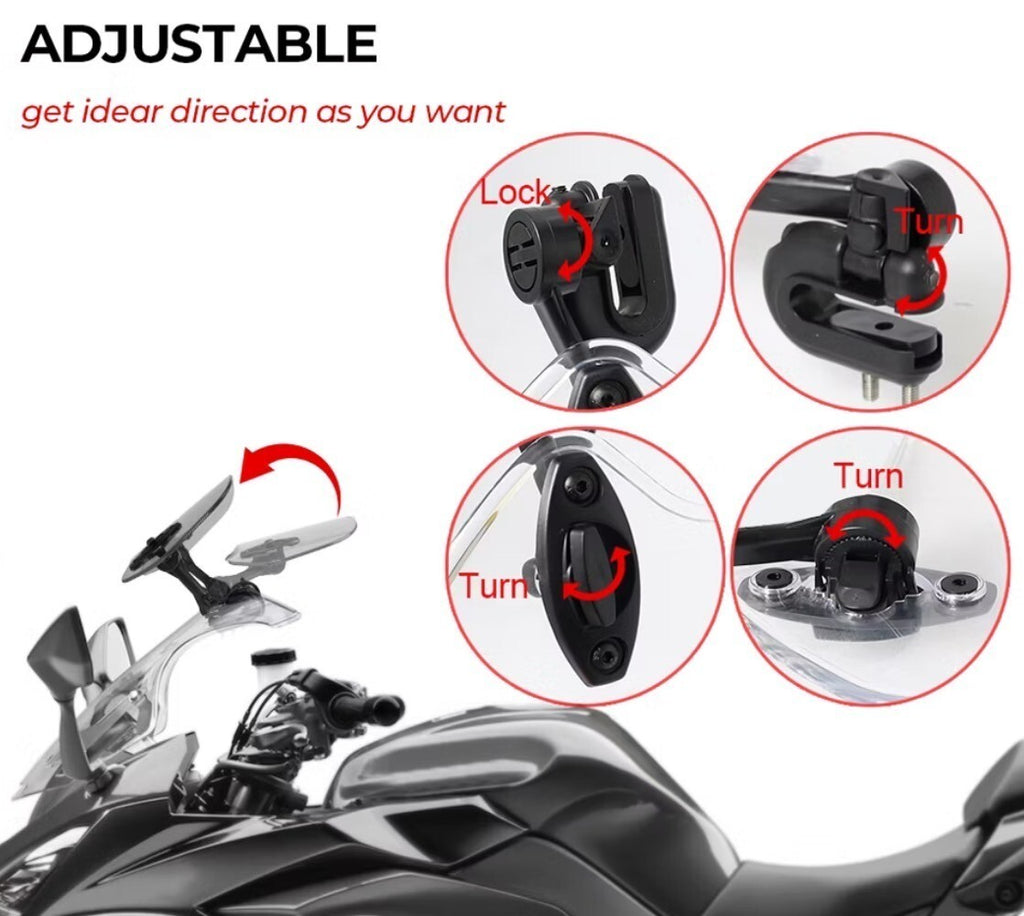 Motorbike Motorcycle Clip On Windshield Wind Screen Deflector Extension Spoiler