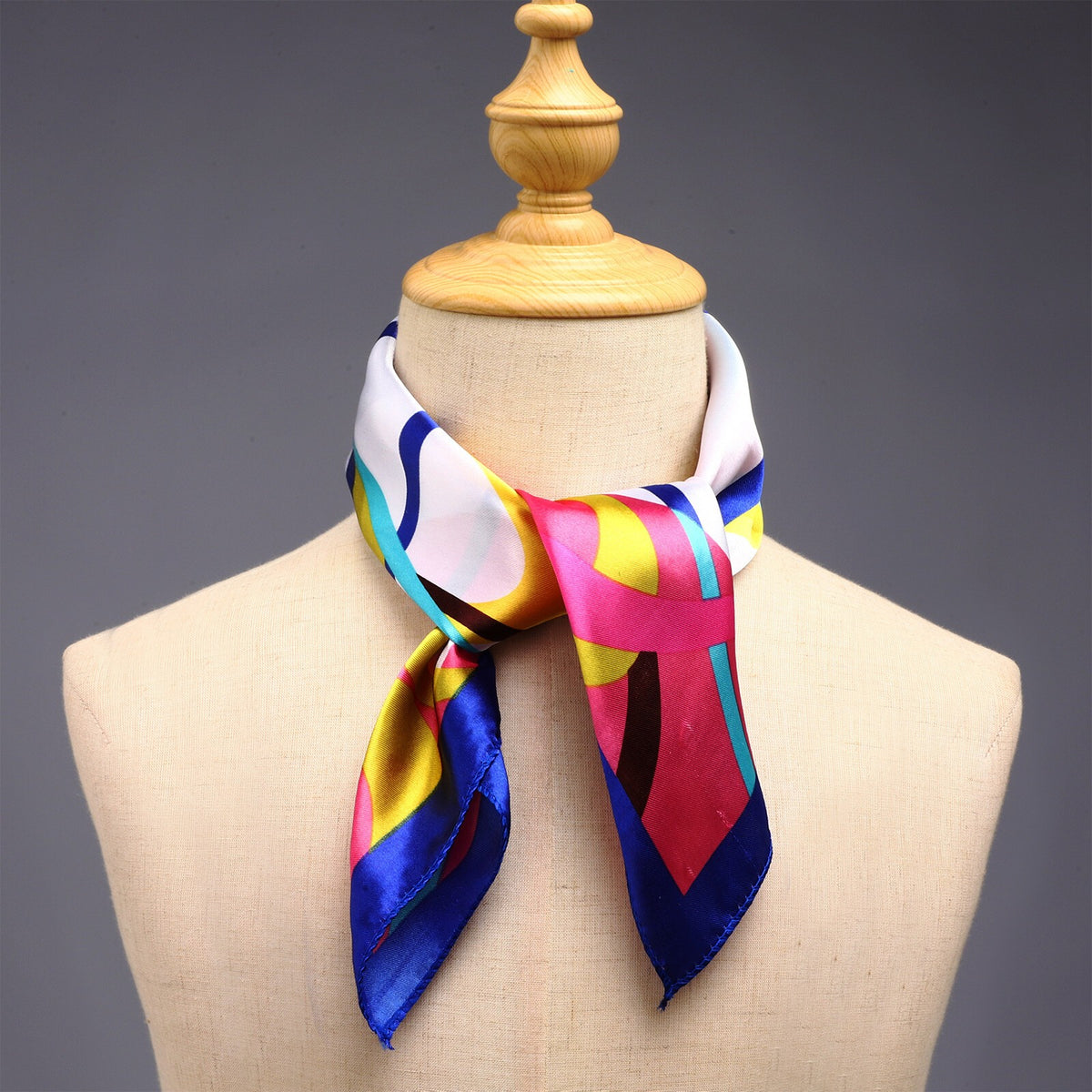 Women Square Neck Professional Handkerchief Sailor Scarf 4Pcs Silk Breathable