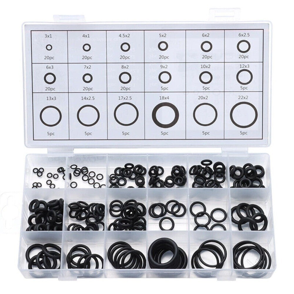 225Pc O RING SET Assorted O-Ring Washer Kit Pack Rubber ORing Seals Plumbing Tap