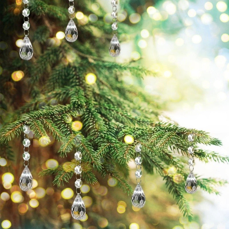 30x Snowflake Crystal Christmas Ornaments Hanging Pendants Xmas Tree Decorations