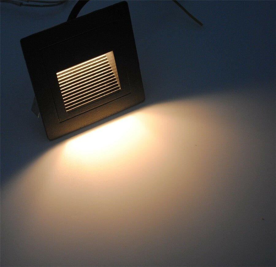 Outdoor 3W Motion-Sensor Led Step Stair Lights Footlight Recessed Corner Lamp