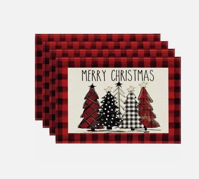 Set of 4  Dining Table Placemat Christmas Placemats Place Mats Xmas Dinner Table