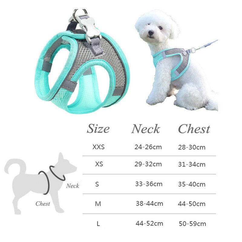 Dog Harness Leash Set Adjustable Puppy Cat Harness Vest Outdoor For Small Dogs