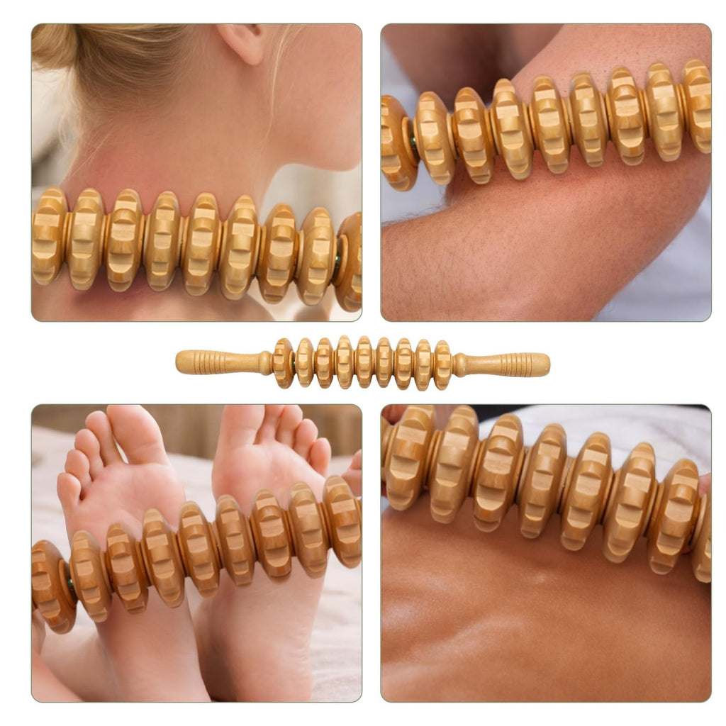 6X Wood Therapy Massage Tools Wooden Massager Maderoterapia Kit Muscle Relax