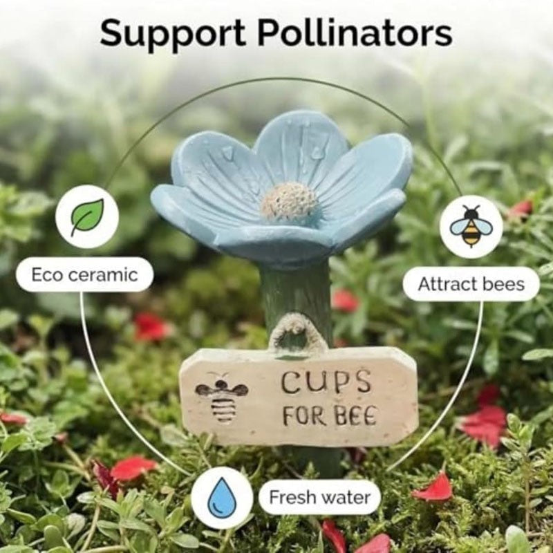 Flower-Shaped Bee Watering Station  Colorful Butterfly Hydration Spots Bee Cups