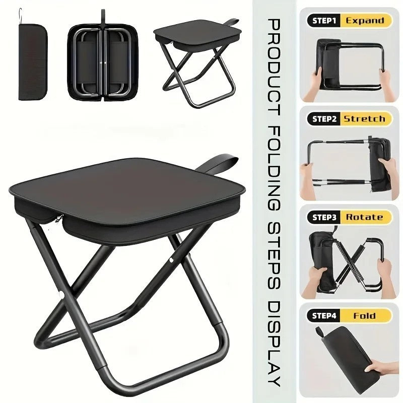 Folding Stool Portable Chair Steel Bracket for Outdoor Hiking Fishing Travel UK
