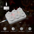 6Pcs Rechargeable Flameless Tea Light Candles With Charging Station