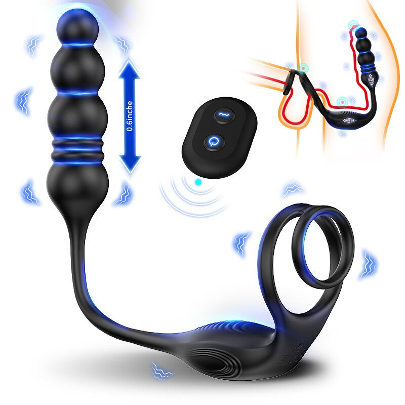 Men’s Anal Vibrator – Thrusting Prostate Massager Butt Plug Dildo Toy Lubricant