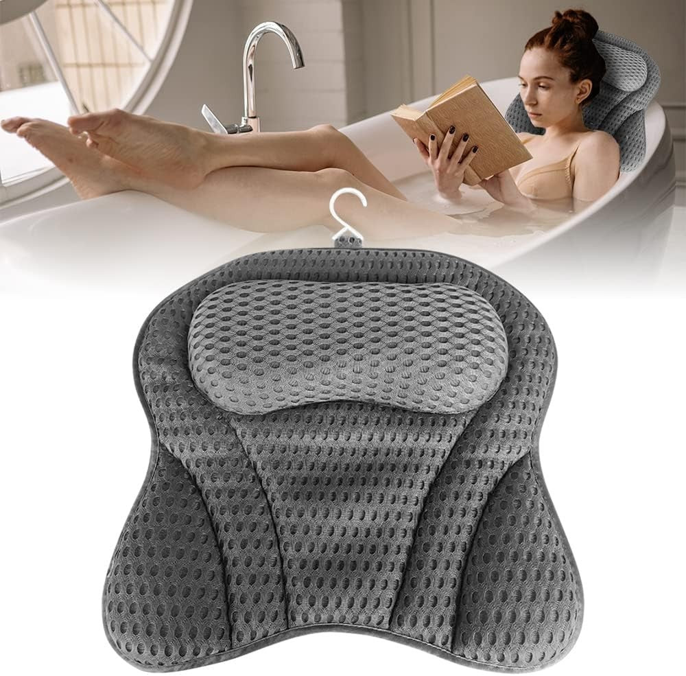 Bath Pillow Luxury Waterproof Home Spa Ani-Slip Comfort Bathtub Headrest Cushion