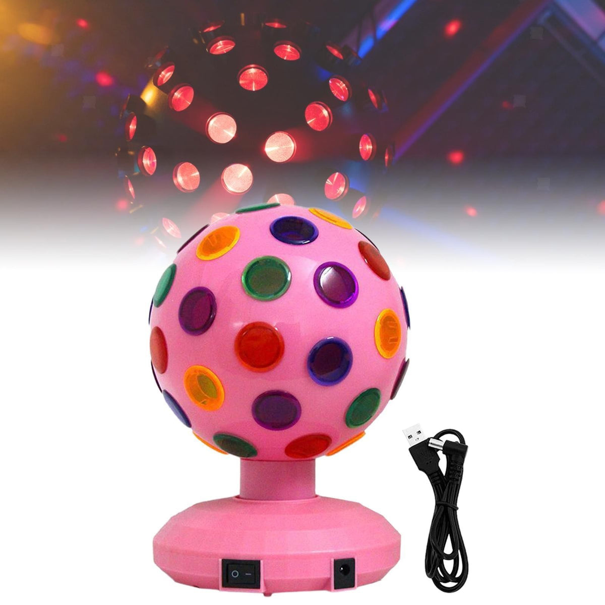 Disco Ball Lamp 360° Rotation Portable DJ Lighting for Bar Room Stages NEW.*