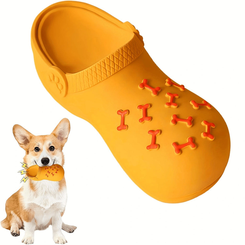Durable Rubber Slippers-Shaped Chew Toy, Teeth Cleaning Training Pet Play Toy