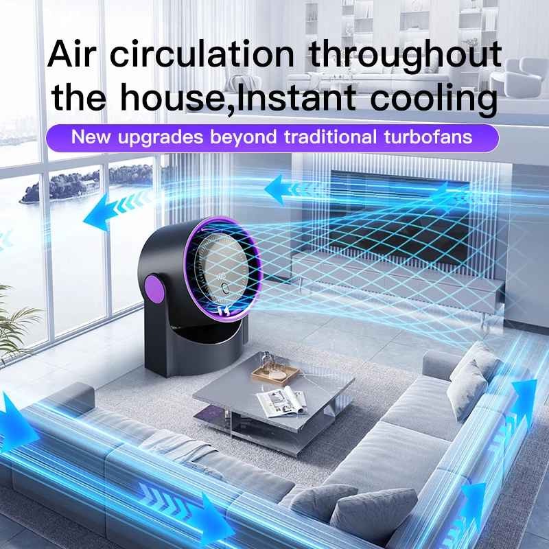Bladeless Cooling Fan High-Speed USB Rechargeable Quiet Desktop Display Portable